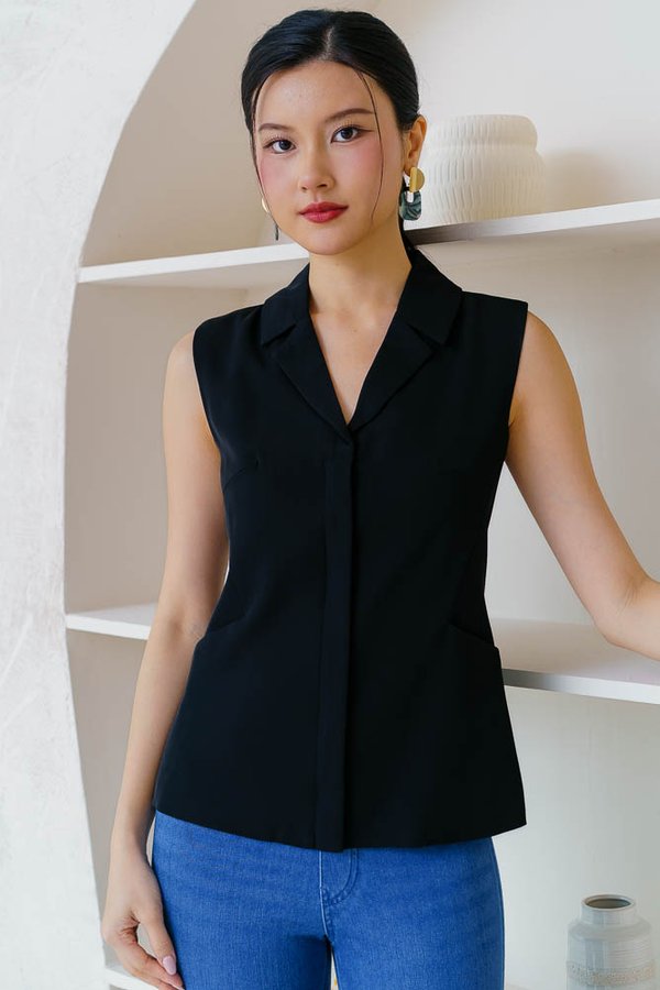 MEREDITH VEST TOP (BLACK)