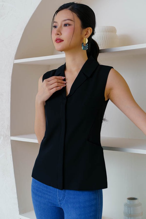 MEREDITH VEST TOP (BLACK)