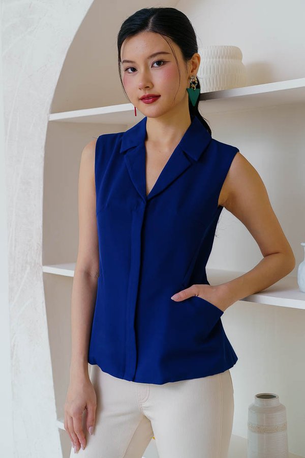MEREDITH VEST TOP (NAVY BLUE)