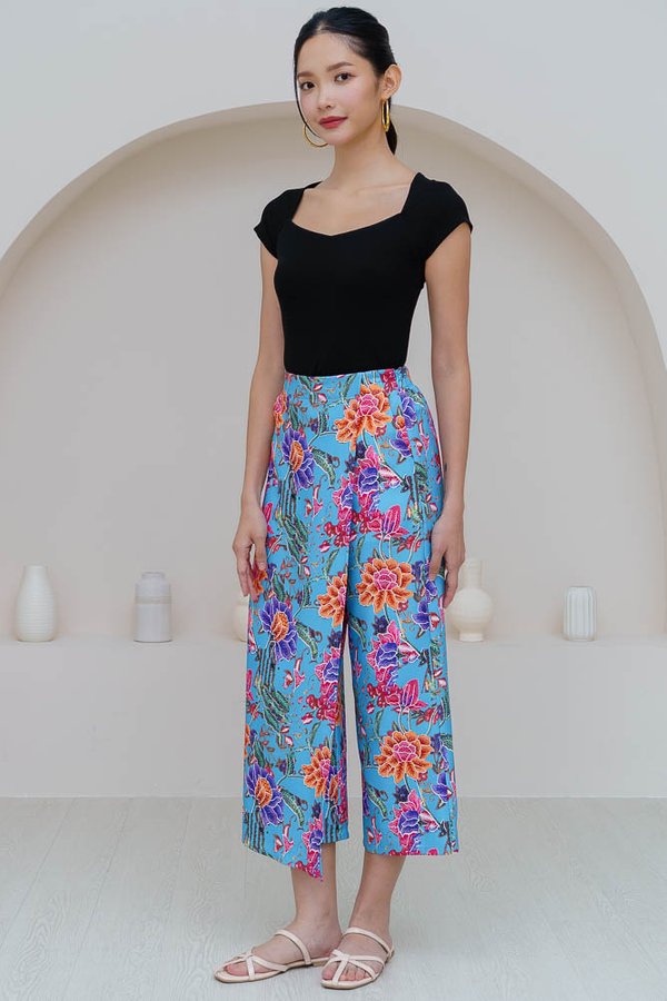SASMI BATIK FRONT FLAP CULOTTES (AQUA BLOOM)