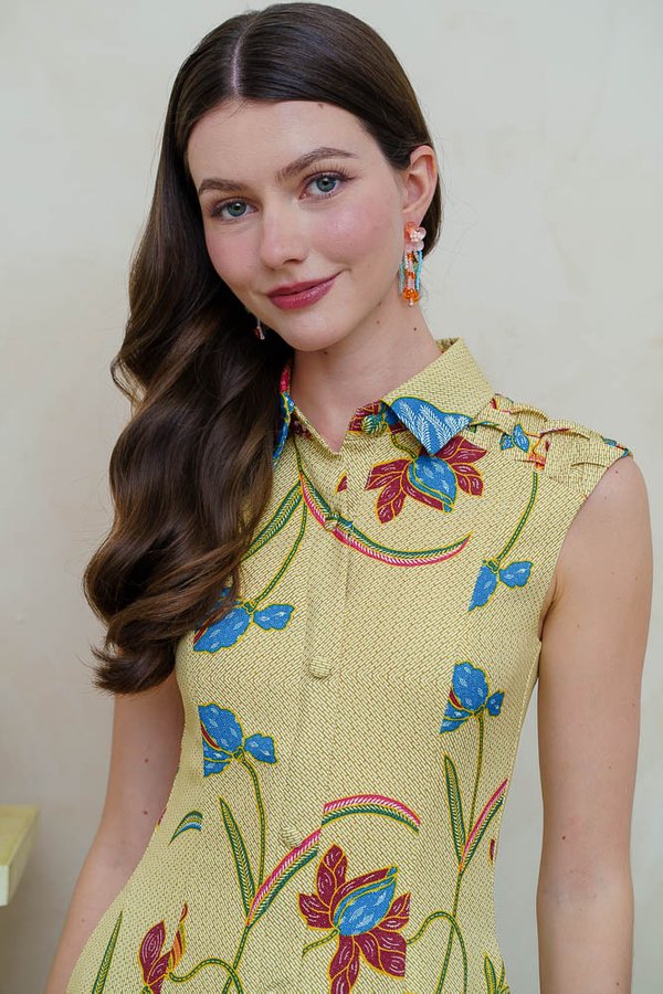 RASAMI BATIK SHIRT DRESS (GOLDEN CREAM)