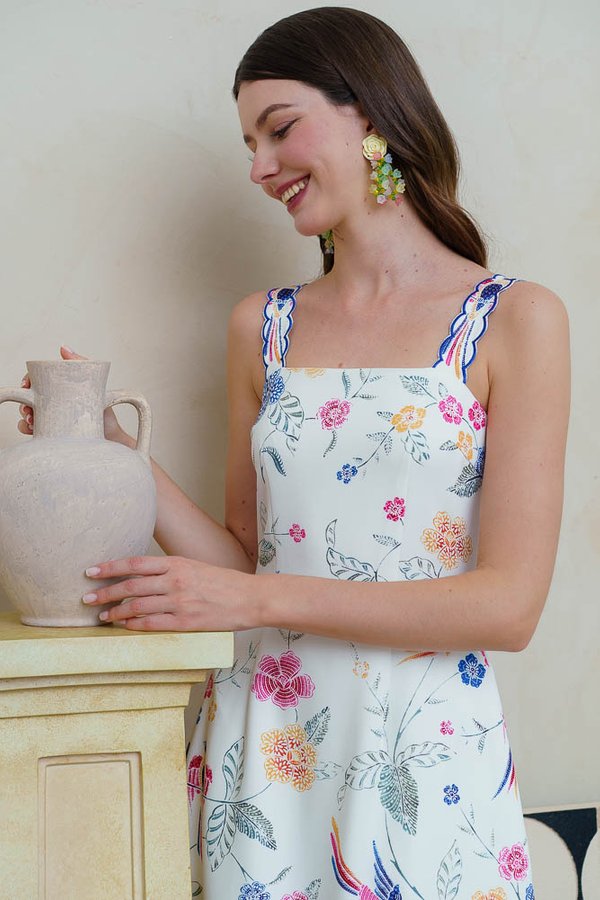 SONG OF THE SWALLOW BATIK FLOUNCE DRESS (WATERCOLOUR)
