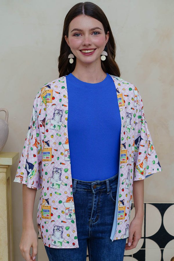 NEKO NEKO IN A BOX REVERSIBLE KIMONO JACKET (PINK BLUE)