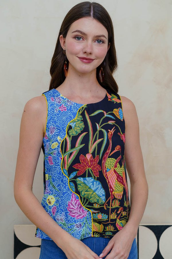 WARNA WARNI BATIK TOP (BLACK)