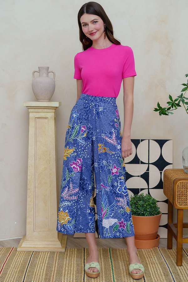 FANYA BATIK SPLIT HEM PANTS (SAPPHIRE BLUE)