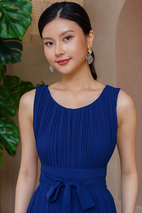 ORIANE PLEATED JUMPSUIT (NAVY)
