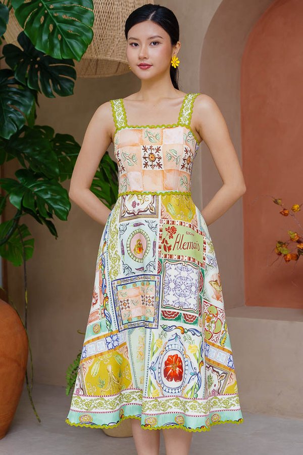 LOVE FROM SAN REMO RICKRACK DRESS (WHITE)