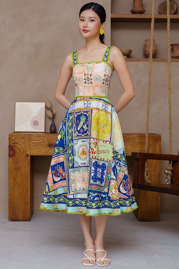 LOVE FROM SAN REMO RICKRACK DRESS (NAVY)
