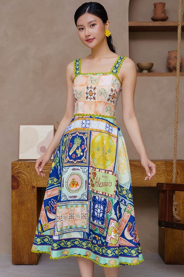 LOVE FROM SAN REMO RICKRACK DRESS (NAVY)