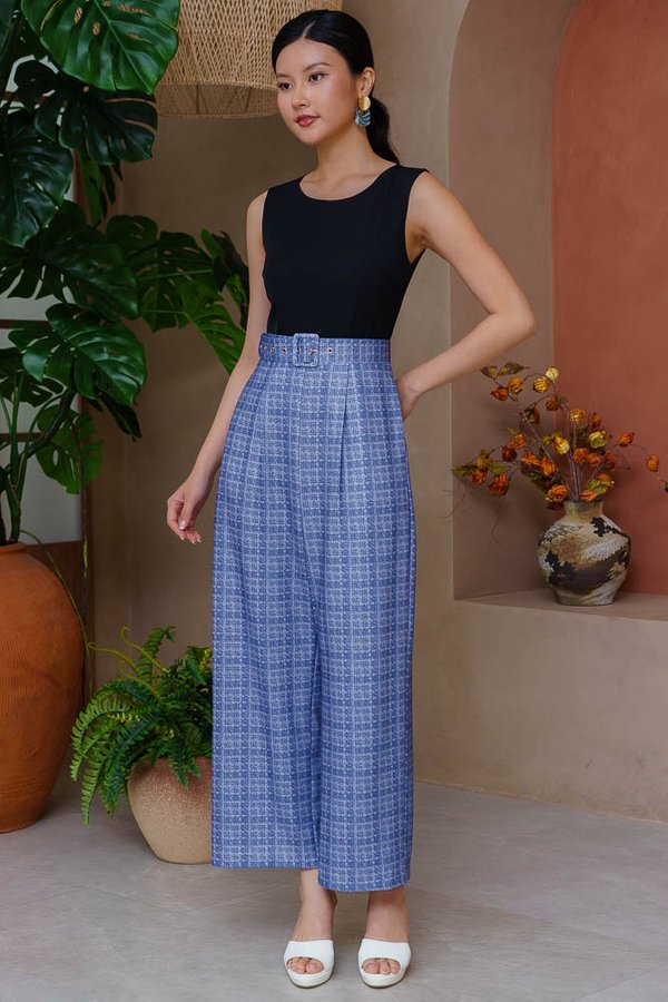 ODESSA PRINTED JUMPSUIT (BLACK IRIS)