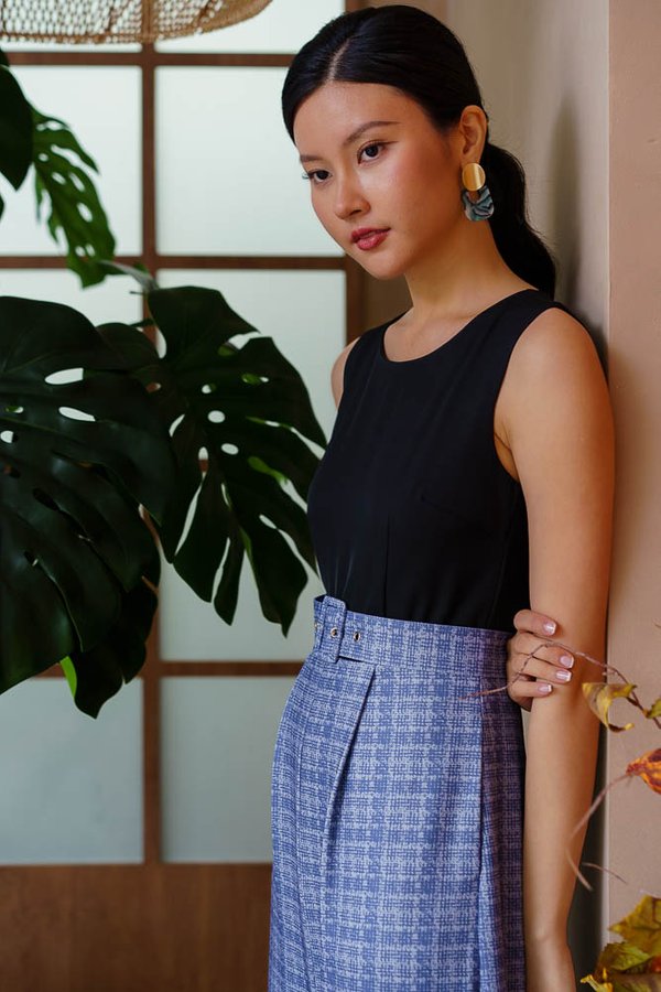 ODESSA PRINTED JUMPSUIT (BLACK IRIS)