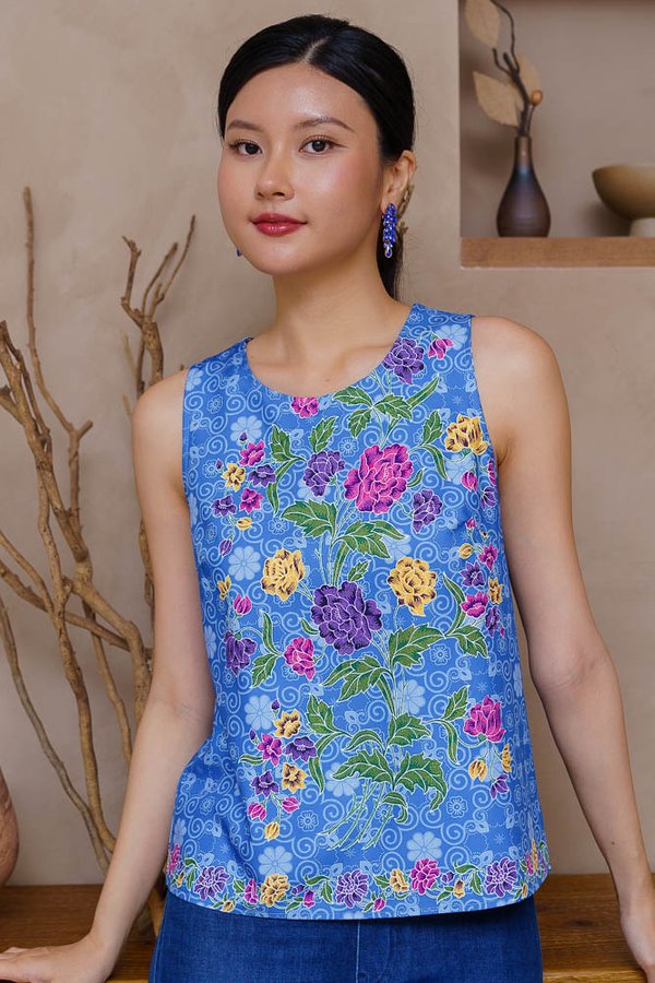 DIAN BATIK REVERSIBLE TOP (SAPPHIRE BLUE)