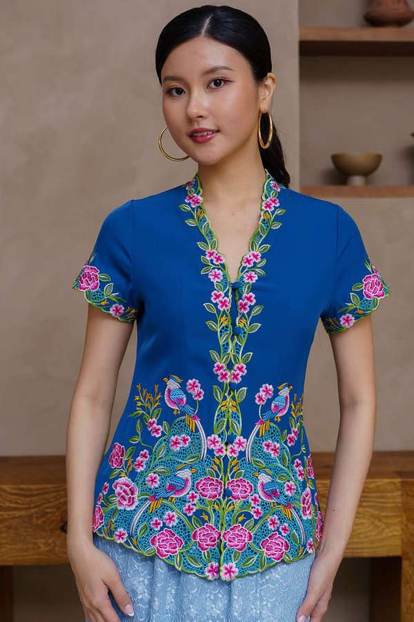 CELESTIAL SONGBIRD EMBROIDERY NYONYA KEBAYA (CLASSIC BLUE)
