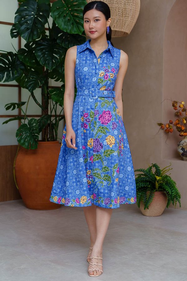 OPALINE BATIK SHIRT DRESS (SAPPHIRE BLUE)