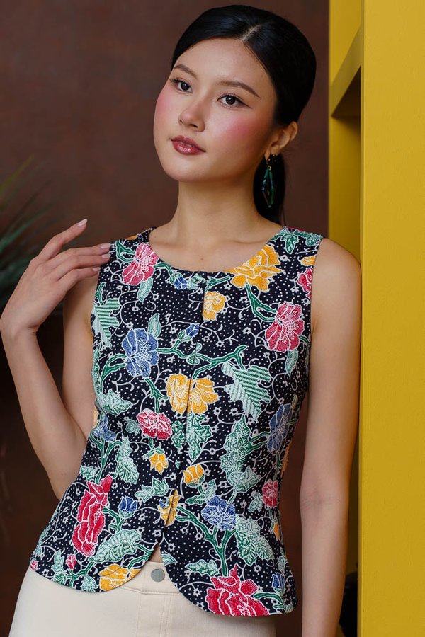 DAIKI BATIK VEST TOP (BLACK)