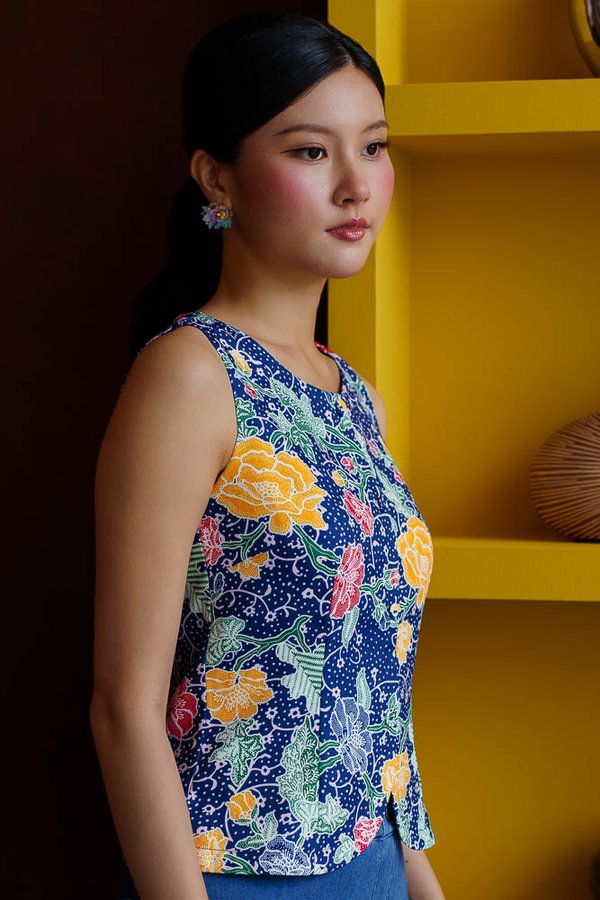 DAIKI BATIK VEST TOP (NAVY)