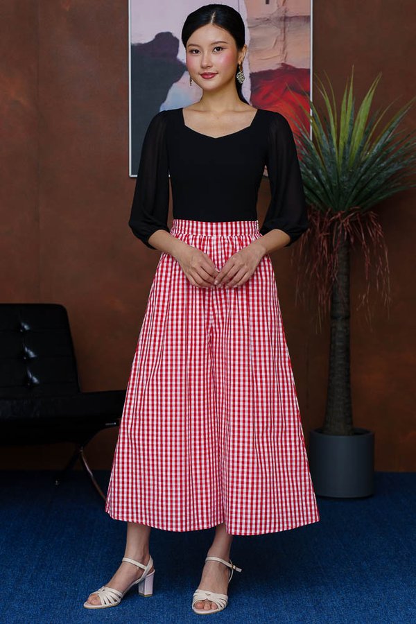 BAMBI GINGHAM WIDE LEGGED CULOTTES (RED)
