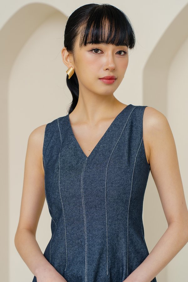 BLAIR YORK PANELLED DENIM DRESS (MIDNIGHT NAVY)