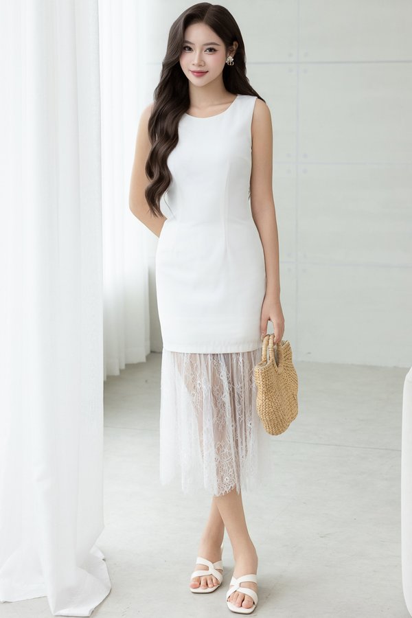 EDRIS CONVERTIBLE LACE DRESS (WHITE)