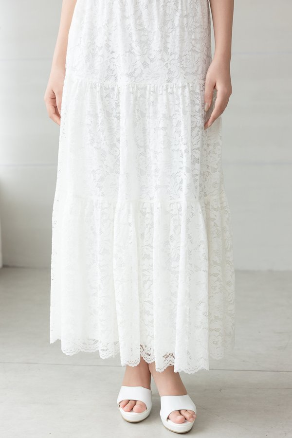 ASTORIA LACE MIDAXI SKIRT (WHITE)