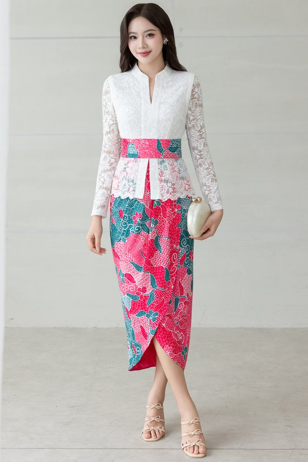 YASMIN LACE KEBAYA DRESS (WHITE)