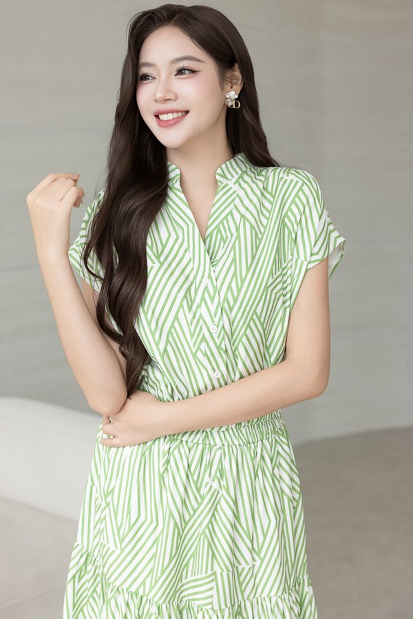WESLYNN GEO TOP (MATCHA)