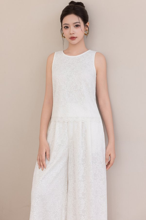 MARIS LACE SCALLOP TOP (WHITE)
