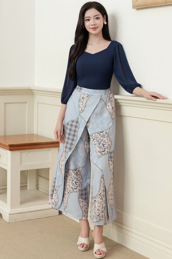 GENDIS BATIK DOUBLE FOLD PANTS (SEKAR JAGAD BLUE)