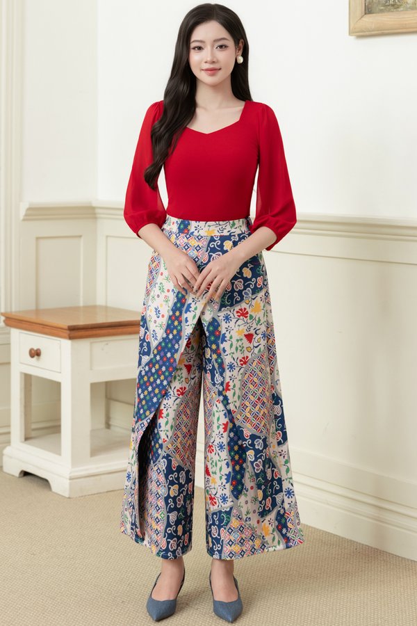 GENDIS BATIK DOUBLE FOLD PANTS (SEKAR JAGAD NAVY)