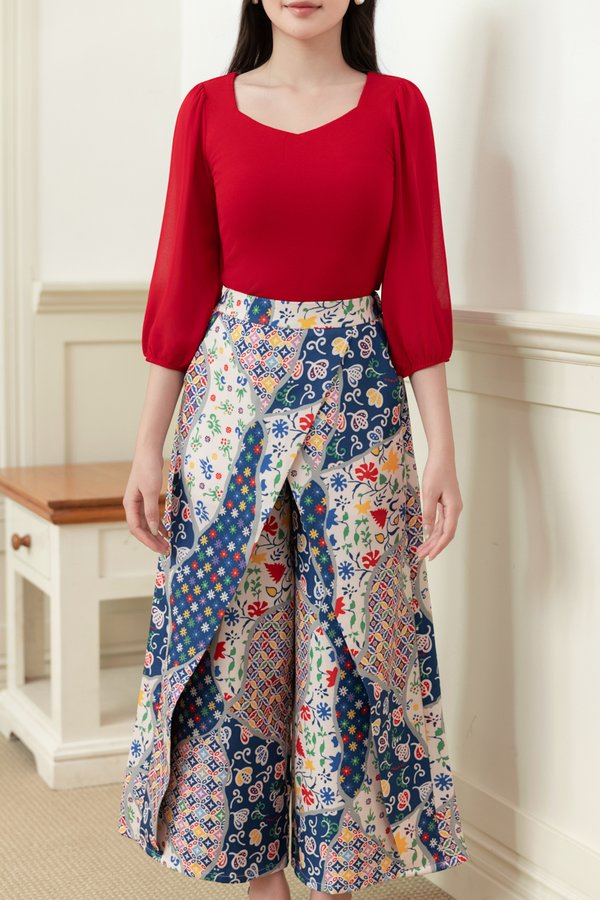 GENDIS BATIK DOUBLE FOLD PANTS (SEKAR JAGAD NAVY)
