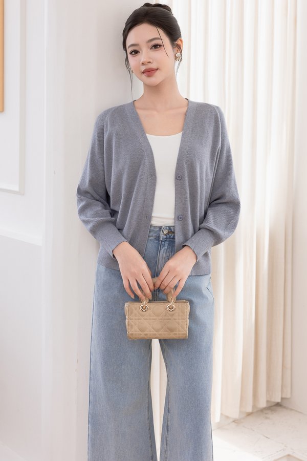 LILIBET KNIT CARDIGAN (GREY)