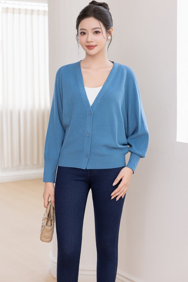 LILIBET KNIT CARDIGAN (YALE BLUE)