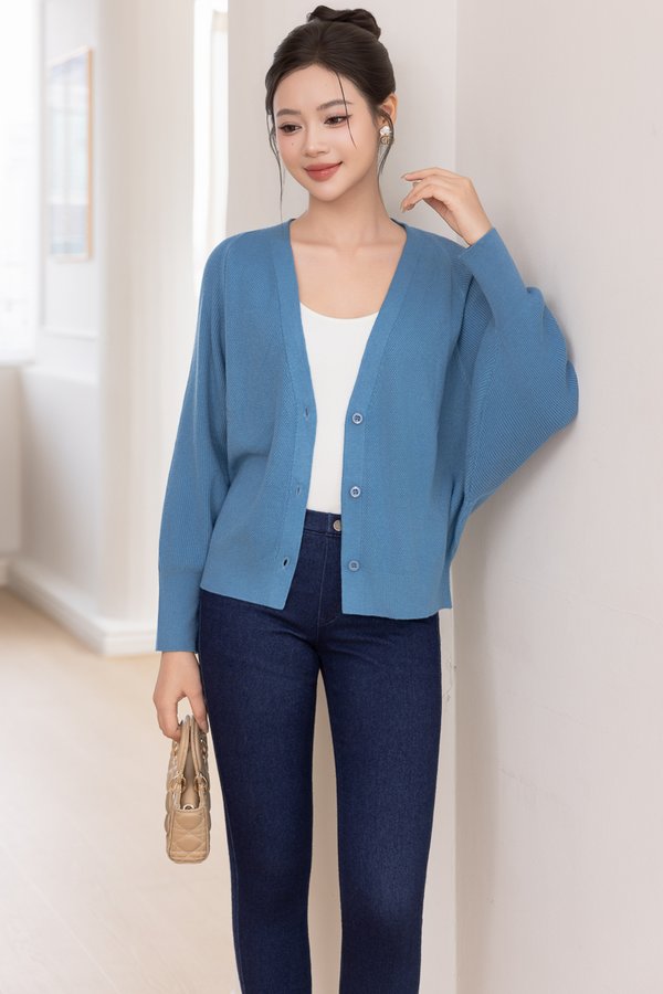 LILIBET KNIT CARDIGAN (YALE BLUE)