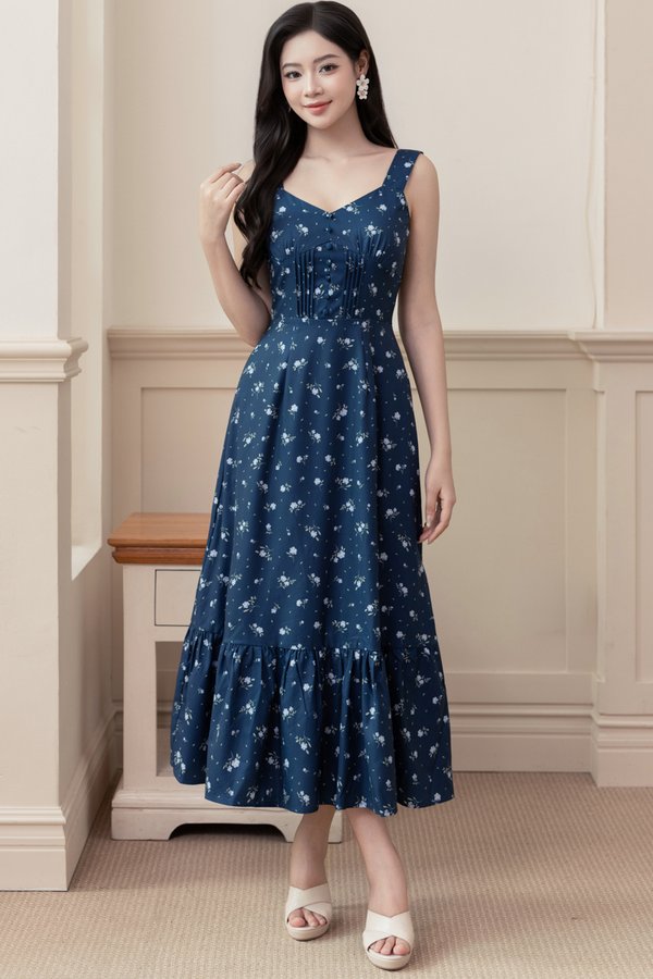 HAZEL EMPIRE WAIST DRESS (NAVY FLORAL)