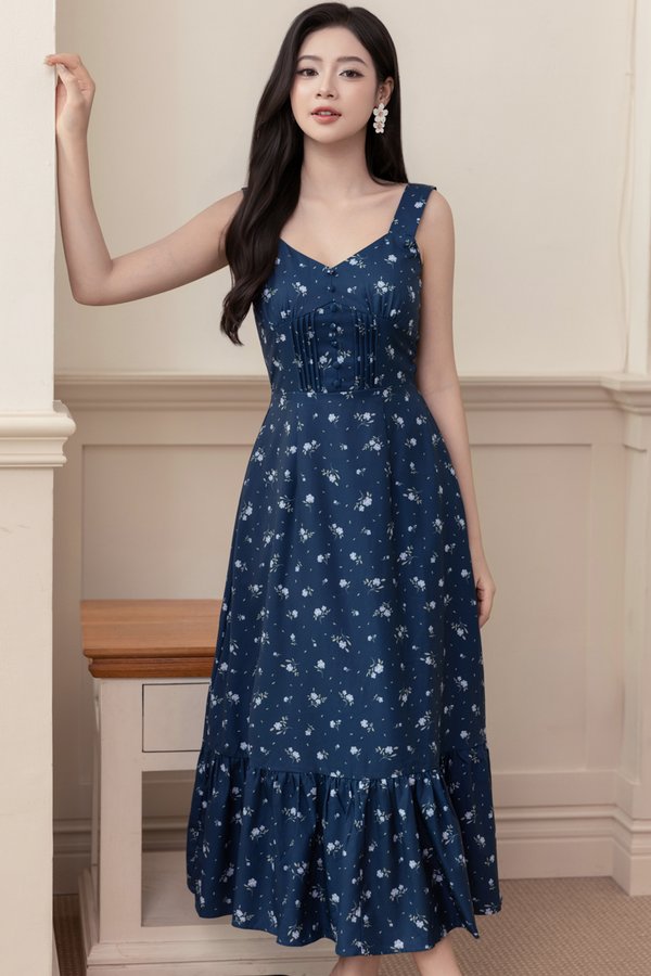 HAZEL EMPIRE WAIST DRESS (NAVY FLORAL)