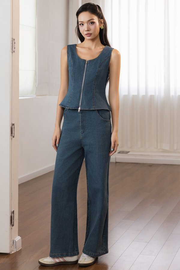 ODESSA WIDE STRAIGHT JEANS (MID BLUE)